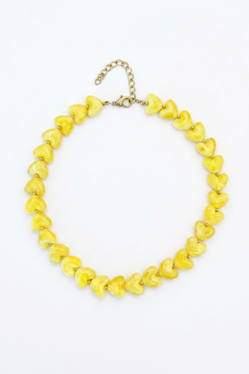 Sweet as Sunshine Yellow Heart Necklace