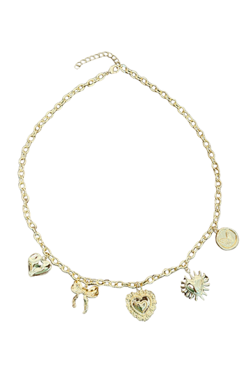 Golden Devotion Charm Necklace