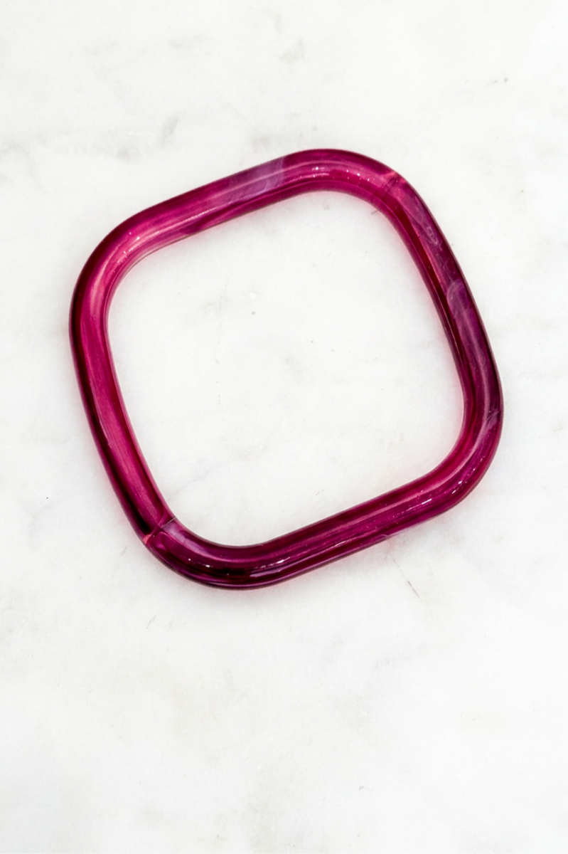 Vintage Marbled Resin Square Bangle Bracelet