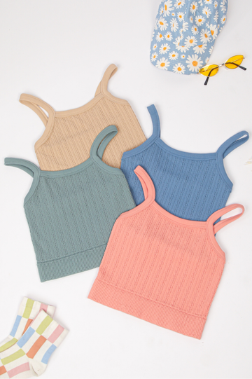 Cable Ribbed Fitted Crop Knit Tank Top | Final Sale