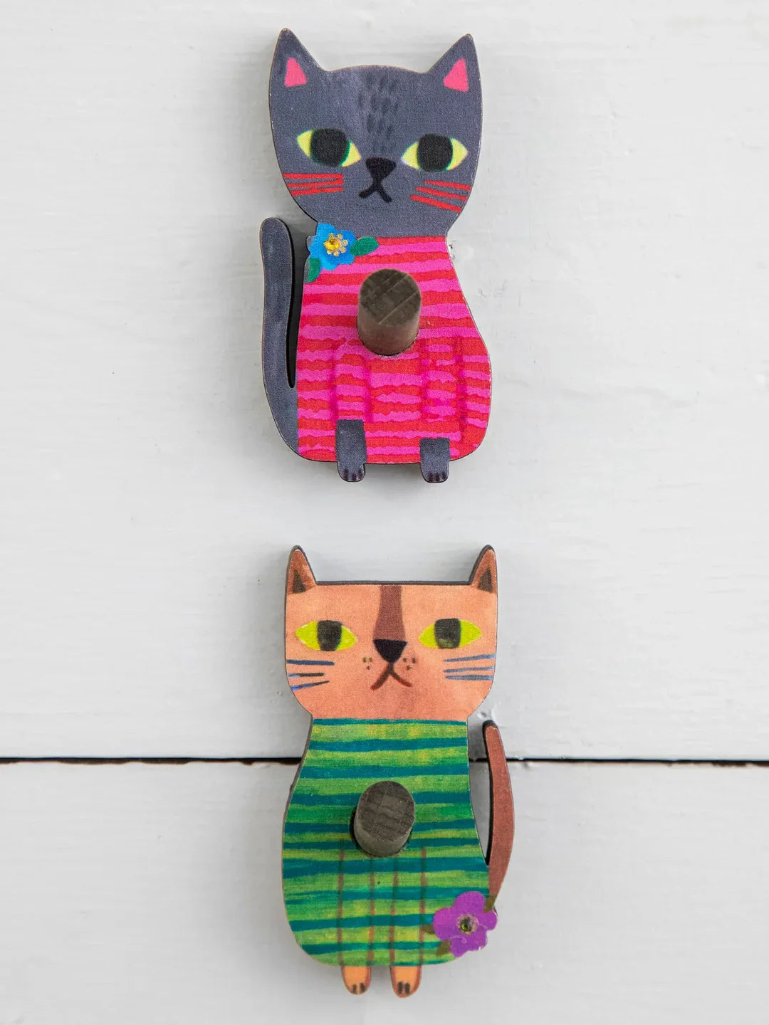 Animal Adhesive Wooden Wall Hook, Set of 2 | Natural Life