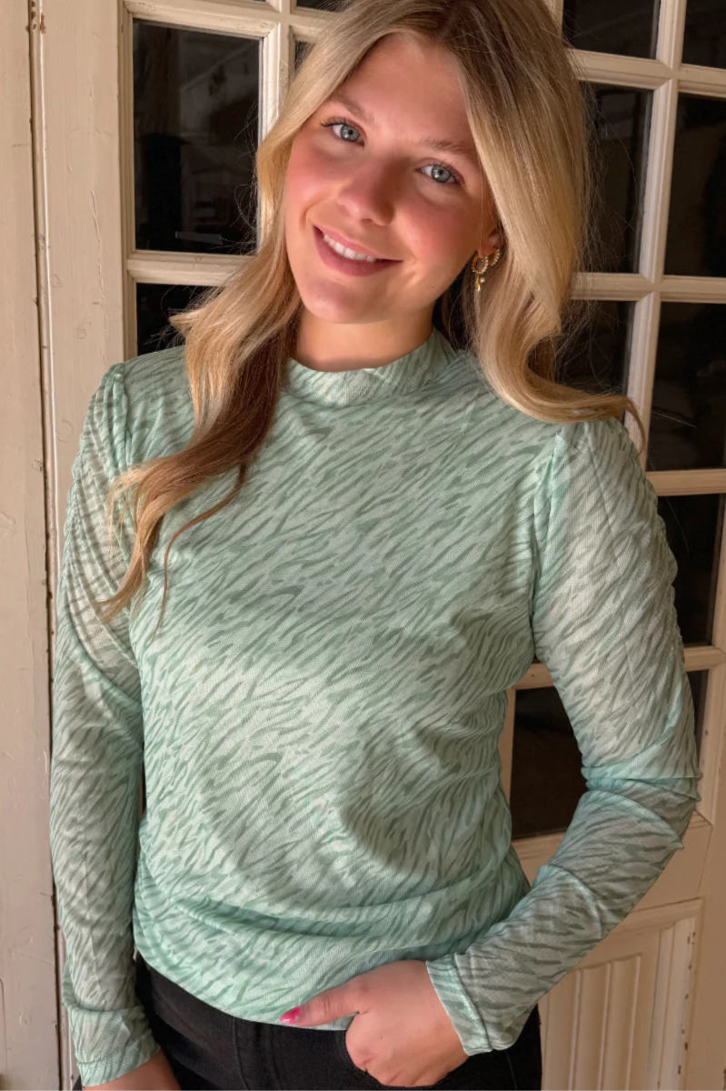 Soft Mesh Lined Long Sleeve Top