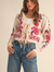 Floral Knit Tie-Front Cropped Sweater Cardigan