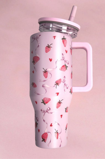 40oz Strawberry Stainless Steel Tumbler