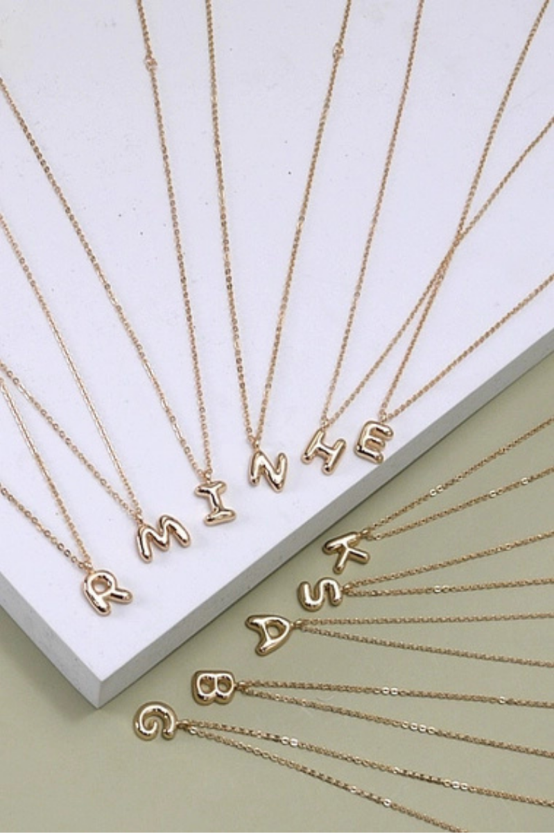 Mini Balloon Bubble Initial Necklace