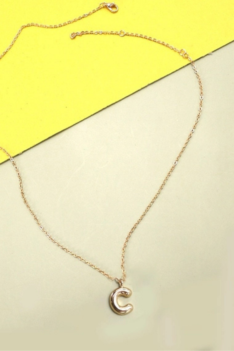 Mini Balloon Bubble Initial Necklace