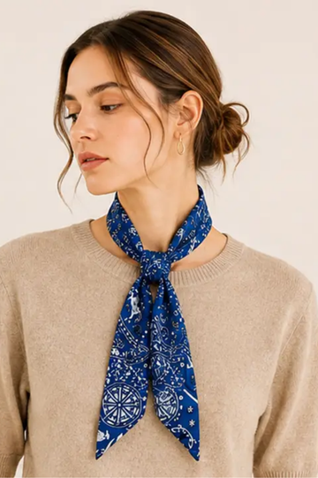 Bandana Print Skinny Scarf