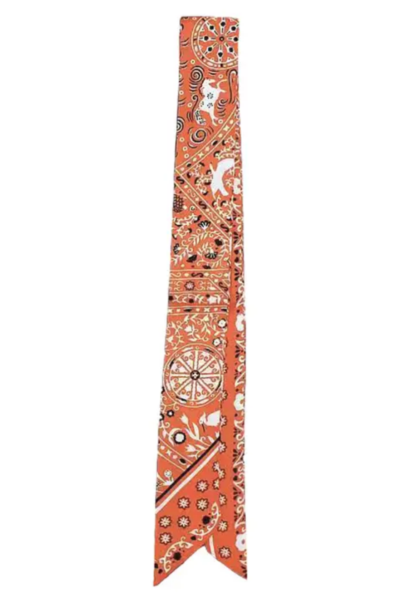 Bandana Print Skinny Scarf