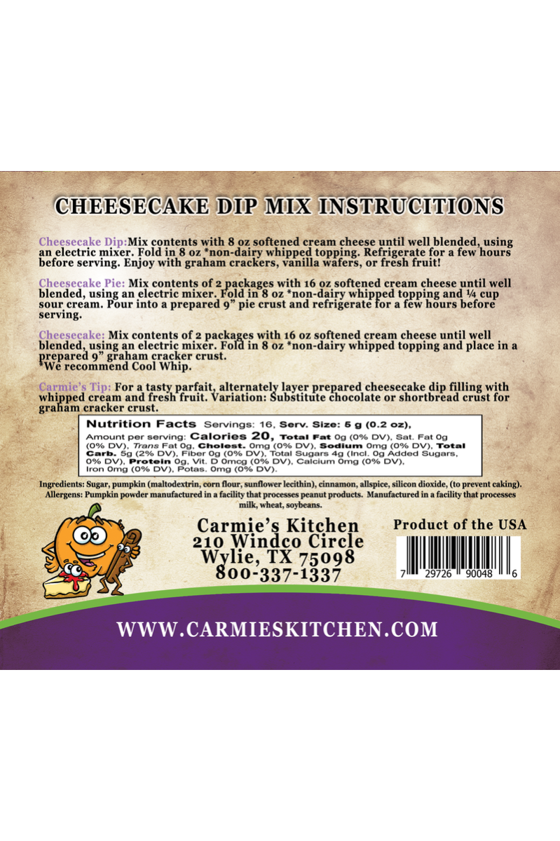 Pumpkin Spice Cheesecake Dip Mix | Carmie¡¯s Kitchen