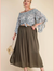 Deep Slide Slit A-Line Skirt