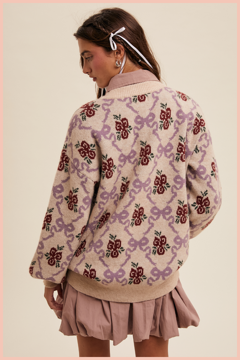 Bows and Flowers Knit Sweater | Final Sale