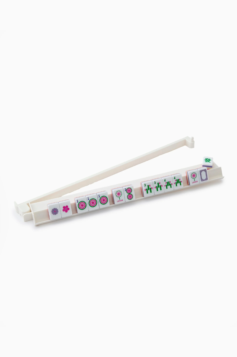 White Acrylic Rack & Pusher Set | Oh My Mahjong