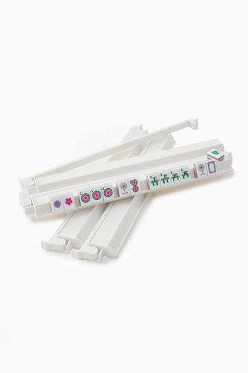 White Acrylic Rack & Pusher Set | Oh My Mahjong
