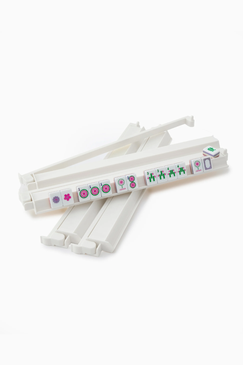 White Acrylic Rack & Pusher Set | Oh My Mahjong