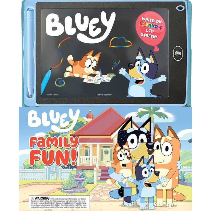 Bluey Write-On LCD Screen + Book Family Fun!