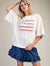 American Flag Washed Terry Pullover Top